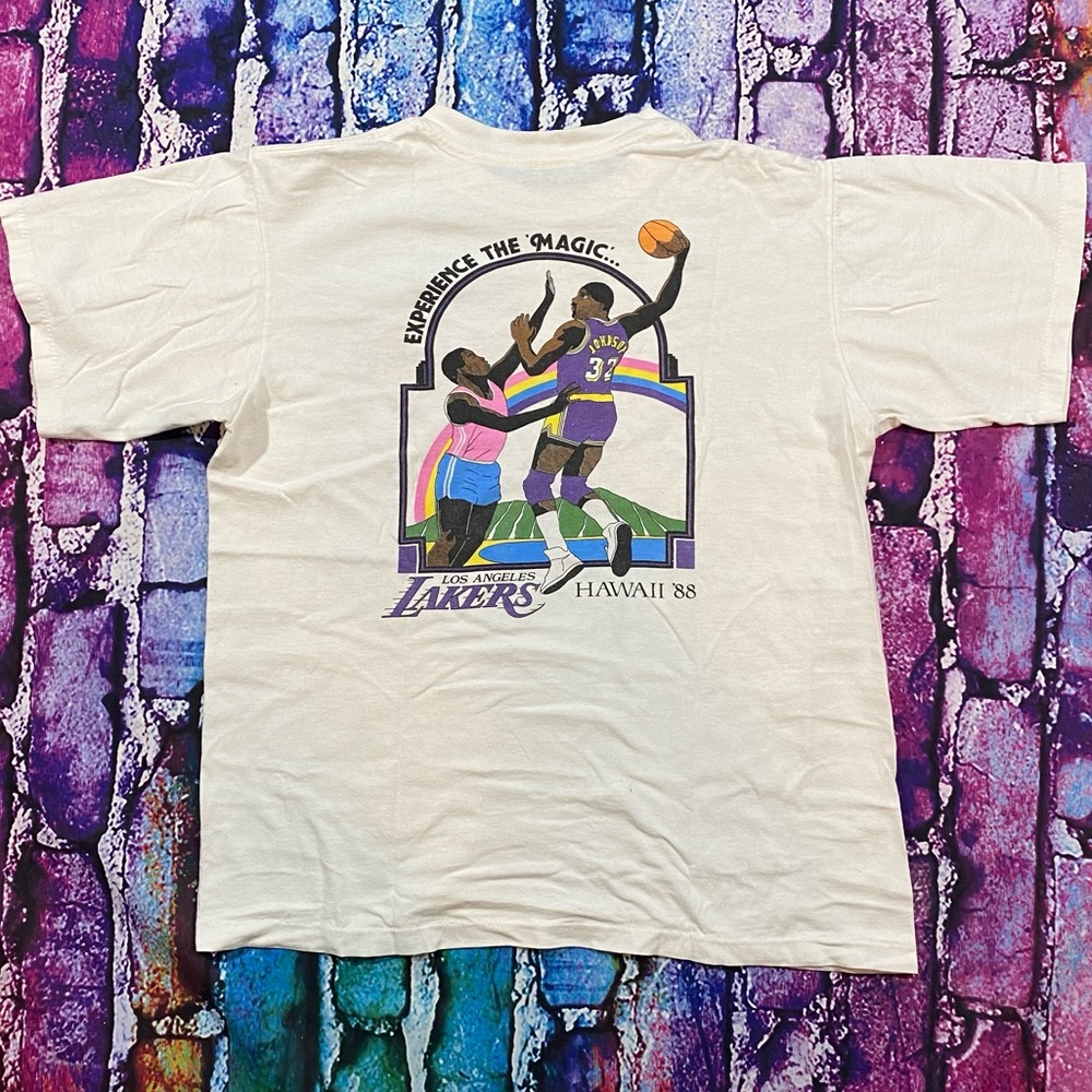 Vintage 88 Lakers Magic Johnson single stitched size large cut tag size M